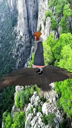 Flying eagle with U