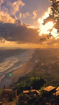 senja di pantai