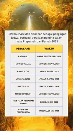 Jadual Prapaskah2023