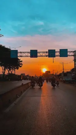 Sunset deep blue