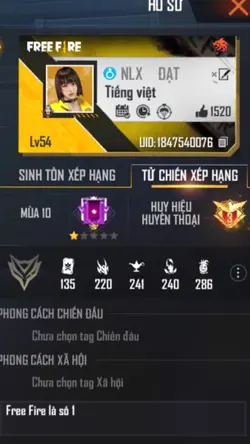 Mẫu gt acc freefire