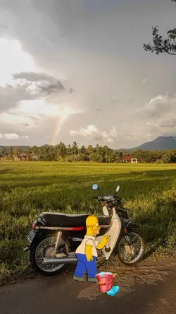 Kartun ngelap motor 