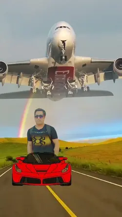 car with aeroplane