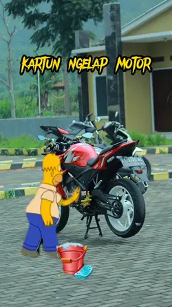 kartun ngelap motor 