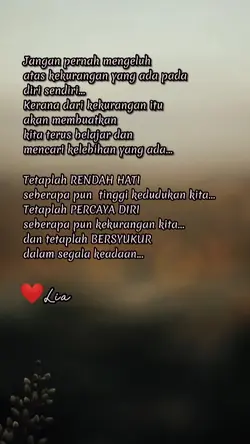 Tetaplah rendah hati