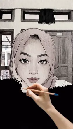lukisan hitam putih