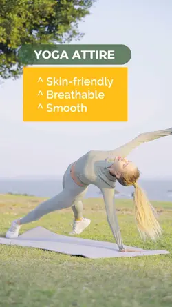 Display of selling points for yoga clothing