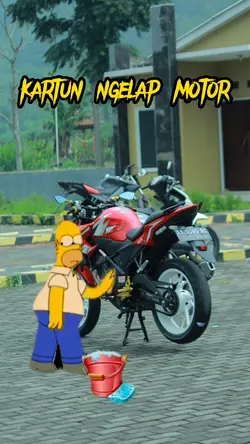 kartun ngelap motor