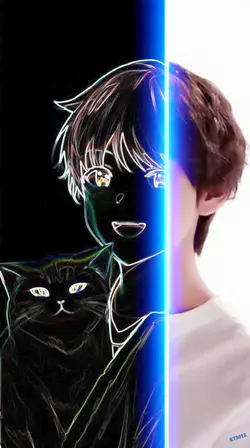 cat anime neon