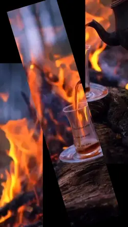 Moment de thé au feu