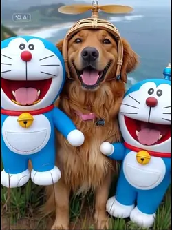 MY DOG WITH DORAEMON