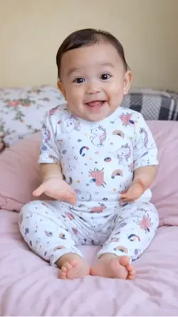 The baby is dancing.