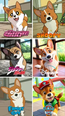6 AI Dog Cartoons 