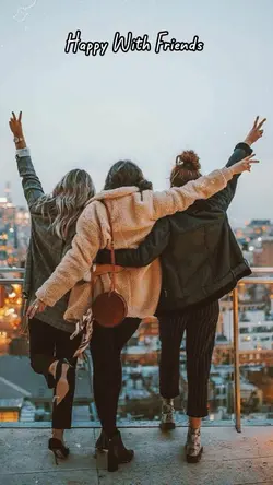 Happy with friends