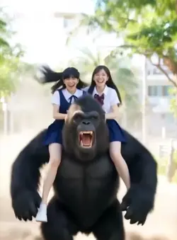 ゴリラに乗る