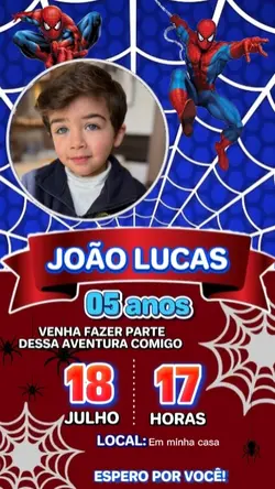 Convite Homem aranha