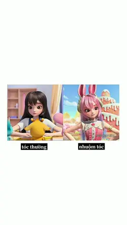 khoe tóc nhuộm 