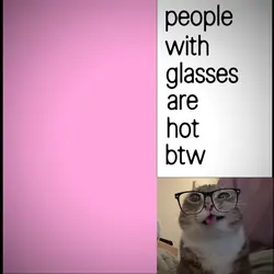 With glasses 