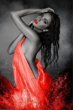 femme sexy  orange