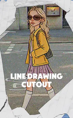 Line drawing cutout