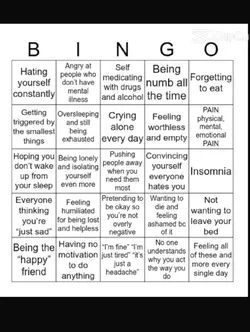 depression bingo