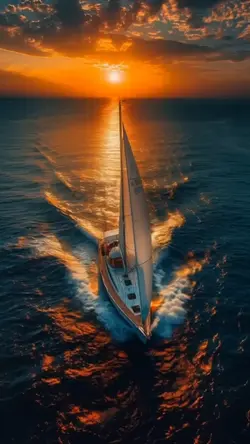 Night sailboat