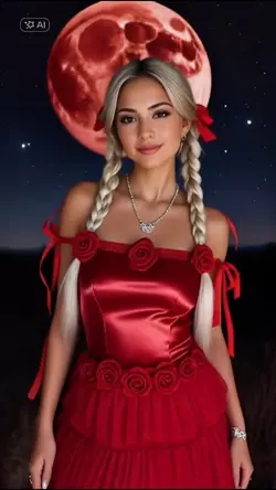 AI red moon fantasy