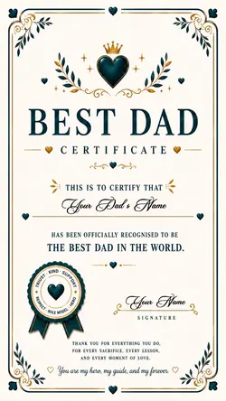 Best dad certificate