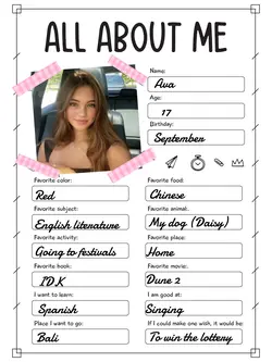 ALL ABOUT ME 