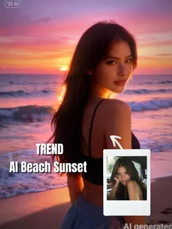 AI beach sunset