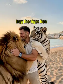 hug the tiger lion