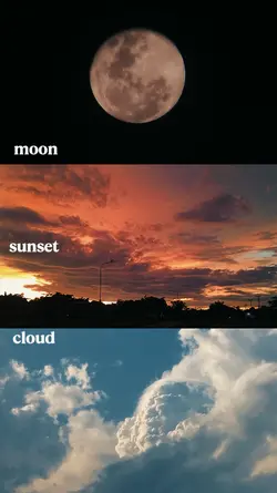 moon, sunset, cloud
