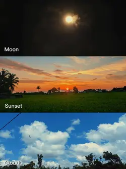 moon sunset clouds