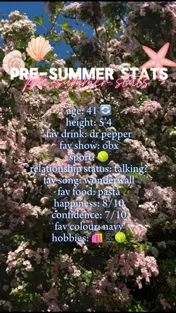 pre-summer stats 🤍