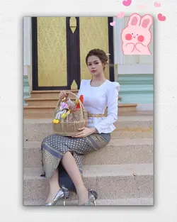ស្លៀកសំពត់អូនទៅវត្ត 🤍✨