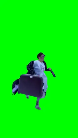 Run with suitcase