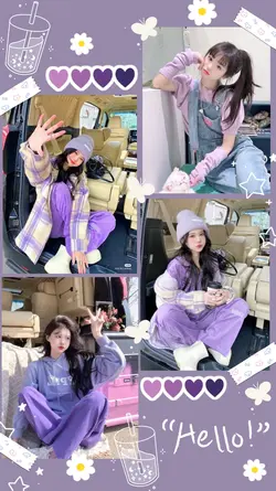 frame cute purple