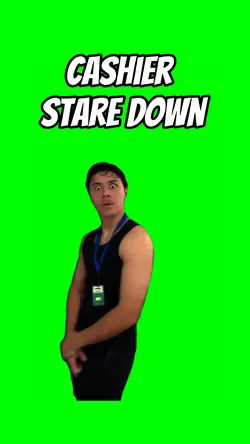 Cashier stare dow