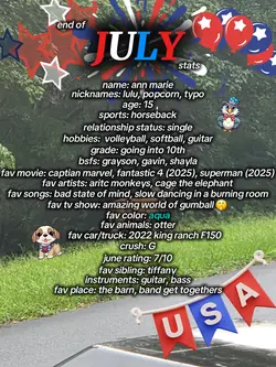 end of july stats
