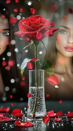 Rose and petals 