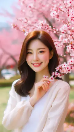 멋진 봄날 3D 인물 전환