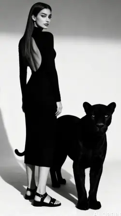 black and white pant