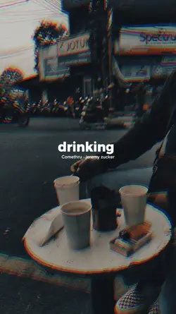 drinking coffee