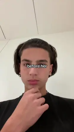 before her, with her