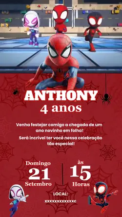 Convite Homem Aranha