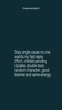 Stay single..