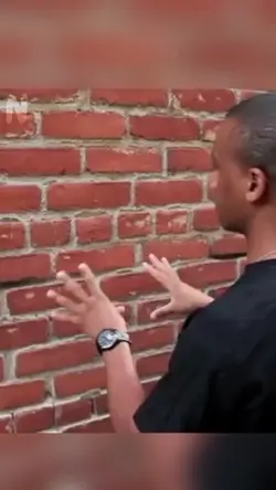 man talking to wall