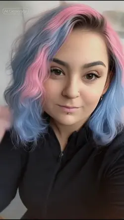 pink and blue hair