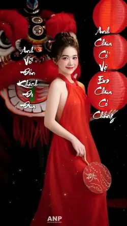 2 ảnh + chữ thư pháp