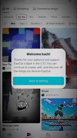 Welcome Back Capcut 